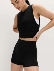 Essential High Waisted Fitted Shortie Black female