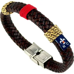 Pulsera Menorca piel y cordón de hombre