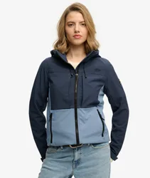 Superdry Damen Kapuzen-trekker-jacke mit Farbblöcken Navy - Größe: 40