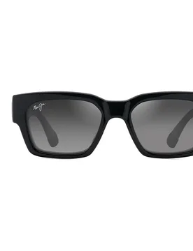 Occhiali Da Sole Polarizzati Kenui Shiny Black / Translucent Light Grey Neutral Grey/CAT2 - Maui Jim - FashionsVida
