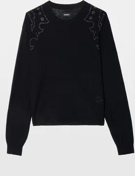 Zadig & Voltaire - Jersey de mujer 100% cachemira con strass - Zadig & Voltaire - FashionsVida