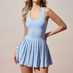 Vestido deportivo ajustado con espalda abierta, conjunto de golf estilizante para mujeres