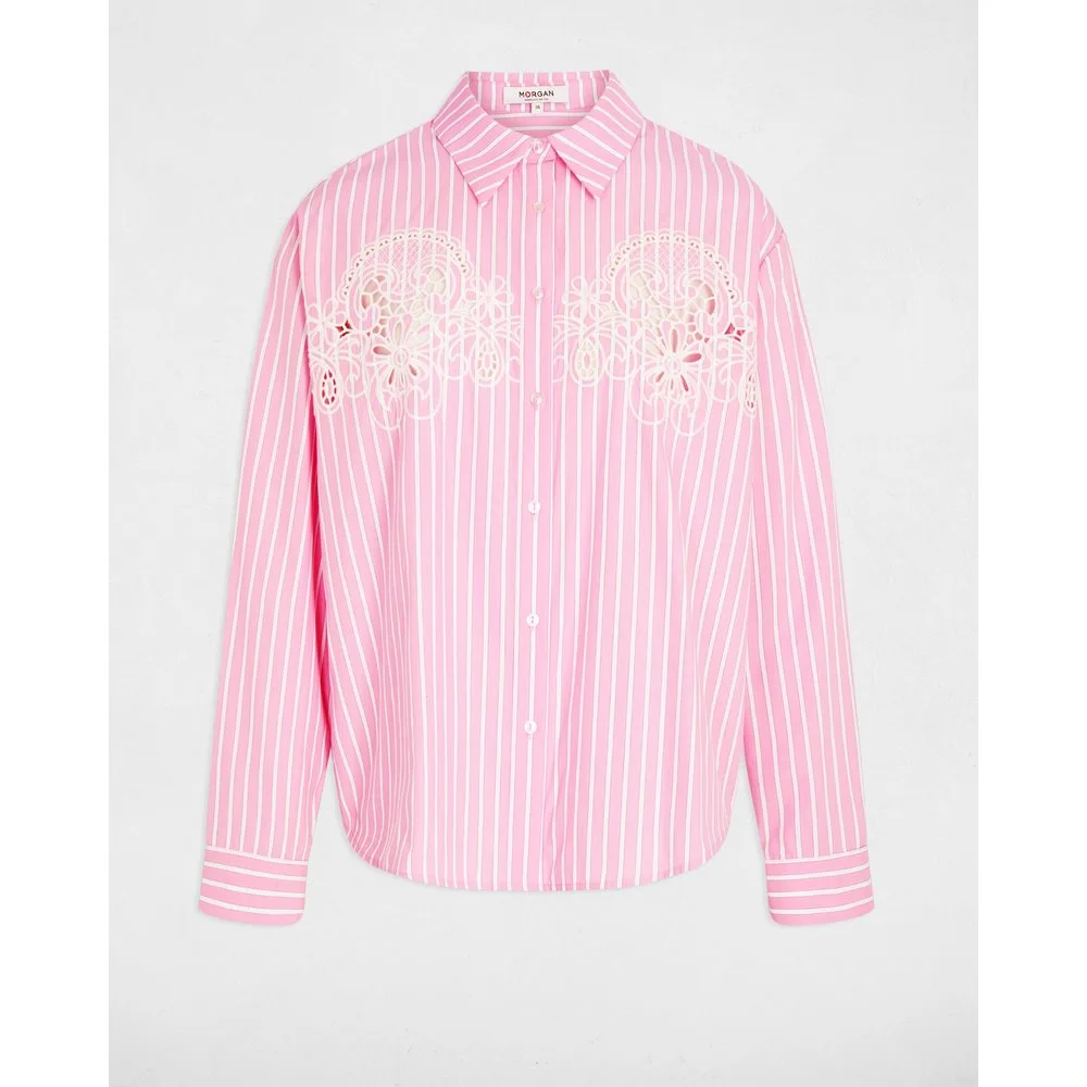 Camisa de mujer oversize de rayas - Morgan - FashionsVida