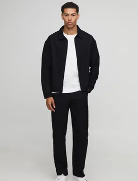 Herren Oversize-Hemd Mit Paspeltasche Black Größe Large - boohooMAN - FashionsVida