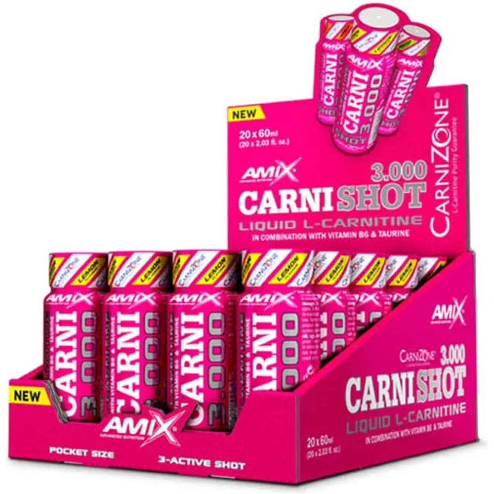 Carnishot 3000 20x60 ml complementos nutricionales Lila (UNICA) - Amix Nutrition - FashionsVida