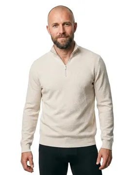 Pull à Demi-zip Stitch Milano Cloud Dancer / Melange 2XL