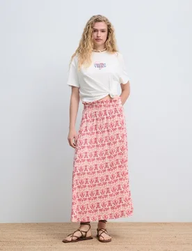 Falda larga print smoked - Green Coast - FashionsVida