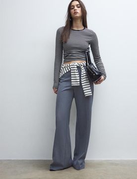 Fließende Stoffhose Grau 40