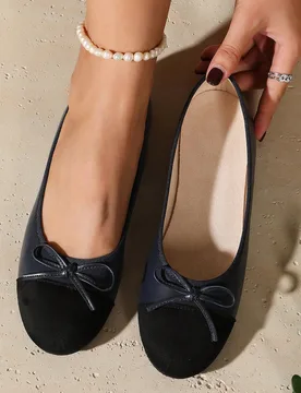 Zapatos planos tipo slip-on con suave suela y detalles de moño, cómodos y ligeros mocasines casuales para primavera, verano y otoño - Shein - FashionsVida