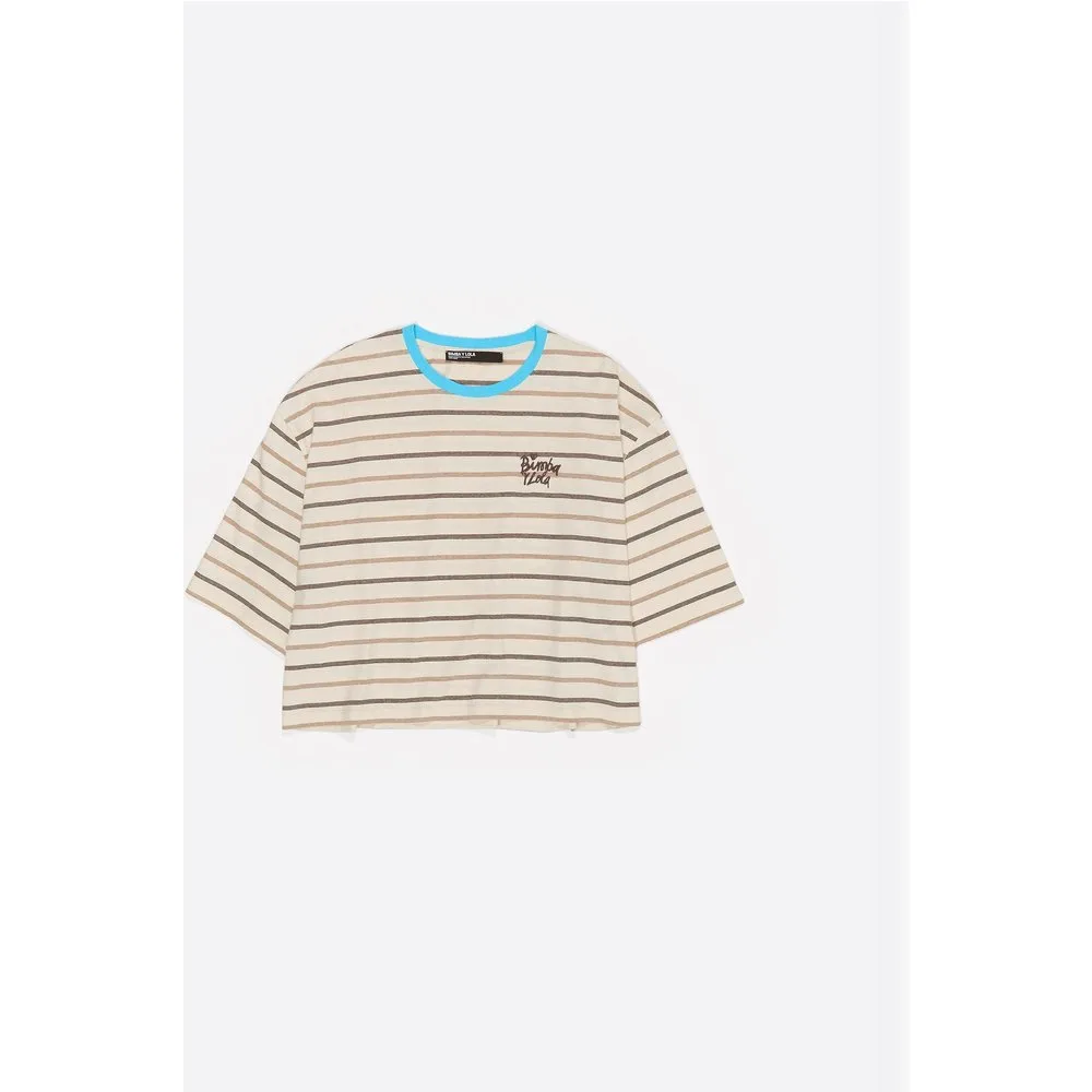 Camiseta de mujer boxy algodón rayas - Bimba y Lola - FashionsVida