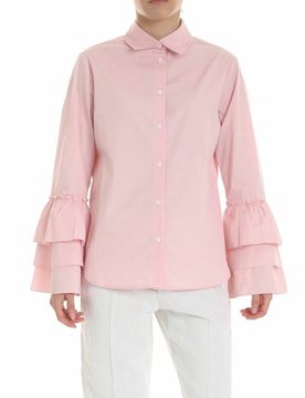Fuzzi Camicia con balze rosa