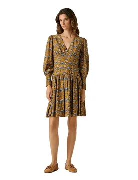 Robe Courte à Manches Longues Avi Dark Amber Orange S