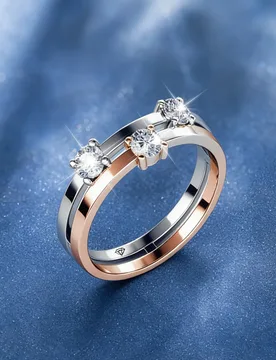 Bi Color Finger Ring Embellished with Premium Grade Crystal From Swarovski for Women Elegant Flicker Stacked Eternity Trio Ring - Aliexpress - FashionsVida