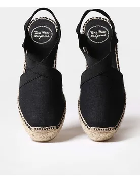 Alpargatas de cuña de mujer de tejido con elásticos - Toni Pons - FashionsVida