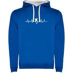 Sweat à Capuche Skateboard Heartbeat Two-colour Royal Blue / White 2XL