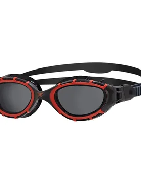 Predator Flex Polarized Swimming Goggles Black Red / Polarized Smoke Regular Men,Women - Zoggs - FashionsVida