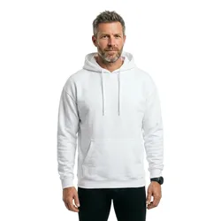 Felpa Con Cappuccio Basic Oversize White XL