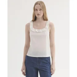 Top de mujer 100% algodón con volantes