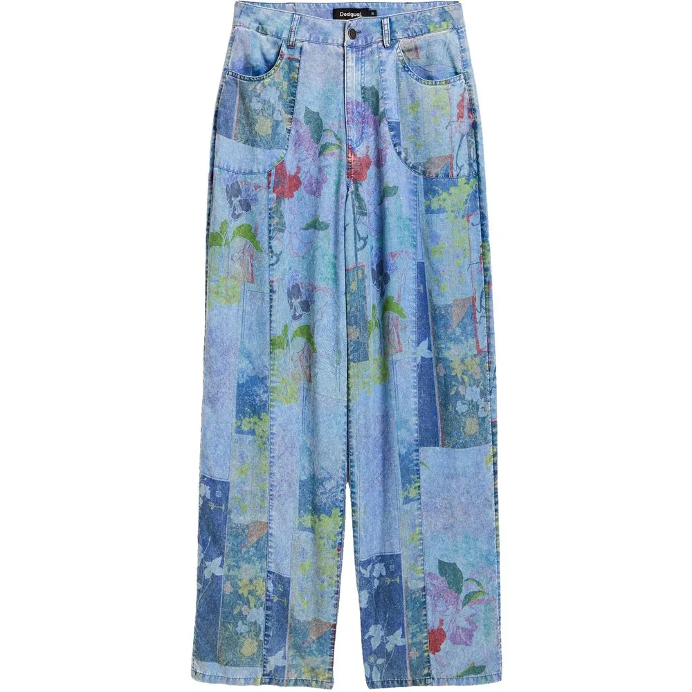 Pantalón de mujer efecto denim tencel - Desigual - FashionsVida