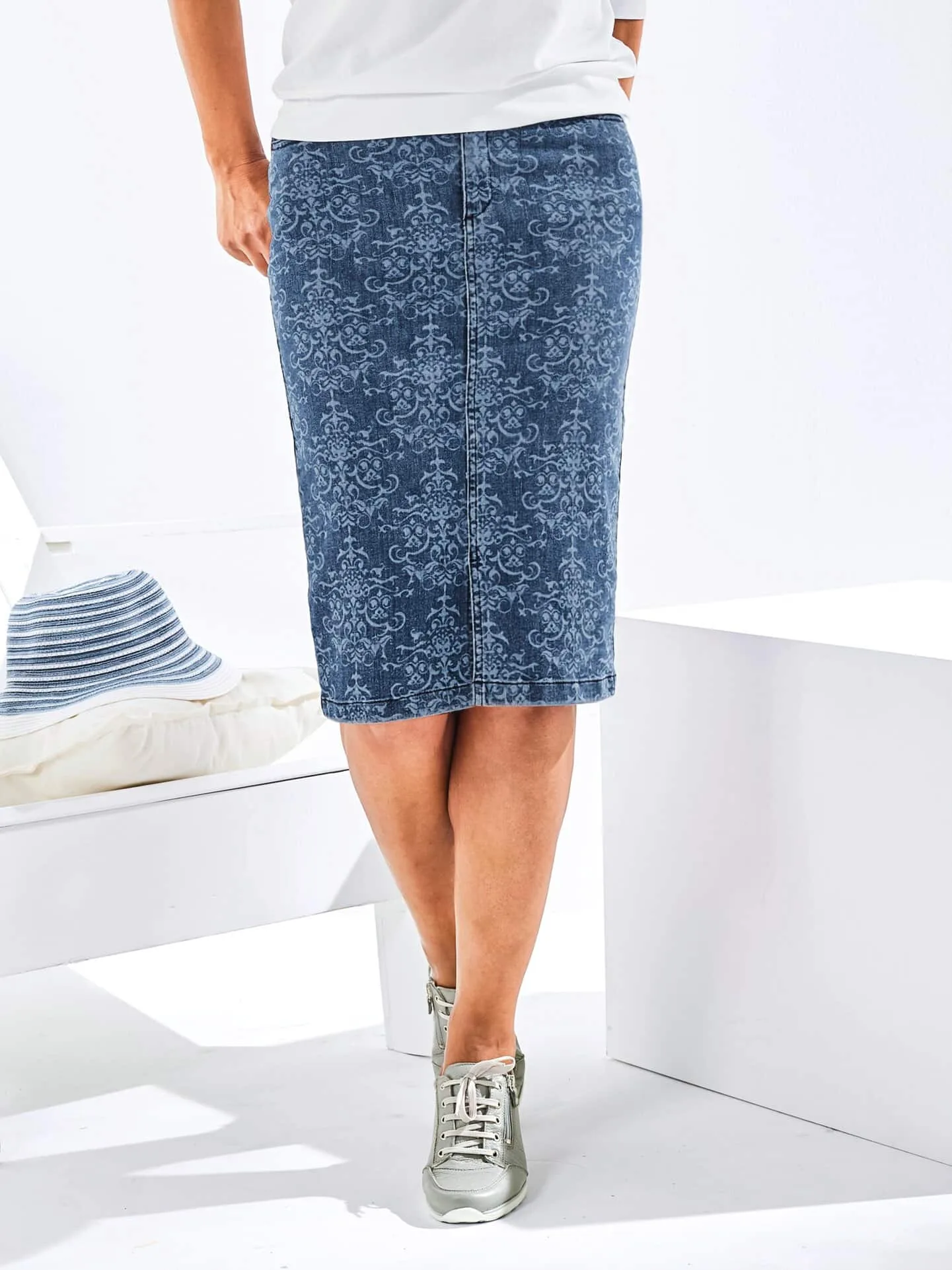 Flexbundrock Jacquard-Dessin - Mittelblau - female - Size: 50 - Avena - FashionsVida
