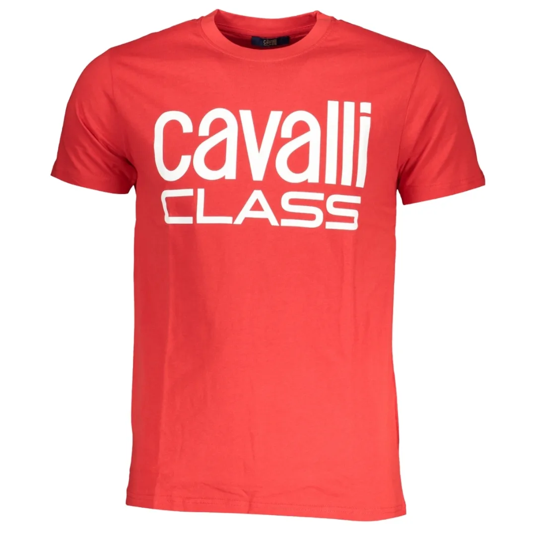 Mens Bold White Logo Red T-Shirt - Size 2xl - Cavalli Class - FashionsVida