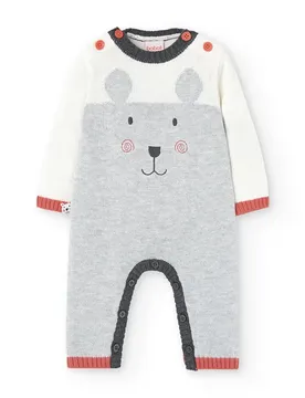 Boboli Pelele à Manches Longues Knitted Play Grey 6 Mois Garçon