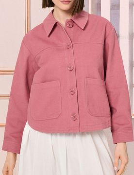Giacca camicia di cotone - rosa