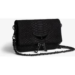 Zadig & Voltaire - Bolso de hombro mini de piel efecto pitón con cadena y cremallera