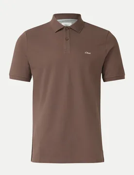 RED LABEL Poloshirt Piqué Braun M - S. Oliver - FashionsVida