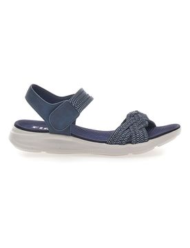 Sandali Navy con Velcro e Fascia Elastica Intrecciata 3 40