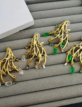 Mediocre Style Retro Old High-end Niche Design Branch Water Drop Glass Dangle Fashionable Personality Earrings for Women - Aliexpress - FashionsVida