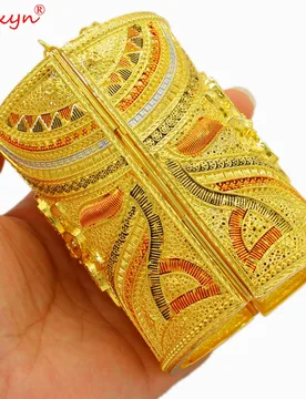 Adixyn Width Dubai Indian Bangles Gold Color Big Cuff Bracelet for Women Wedding African Arab Gifts N04281 - Aliexpress - FashionsVida