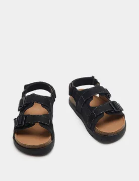 Kids' Sporty Riptape Sandals (4 Small - 2 Large) Black male - M&S - FashionsVida