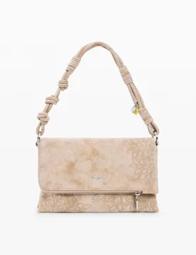 Sac médium à rabat brodé WHITE U female - Desigual - FashionsVida