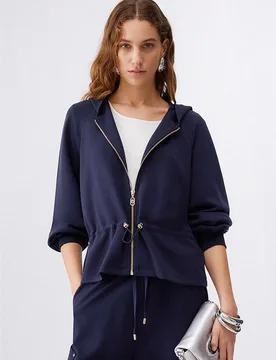 FELPA IN SCUBA CON ZIP E CAPPUCCIO - LIU-JO - FashionsVida