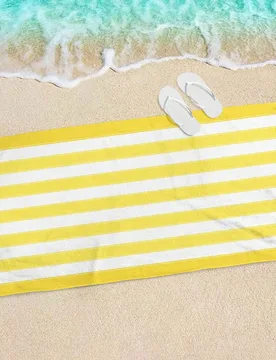 Pieza Toalla de playa a rayas minimalista, toalla de playa a rayas colorida, toalla de playa de gran tamaño, toalla de playa a rayas suave y absorben - Shein - FashionsVida
