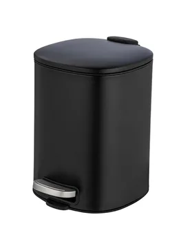 Treteimer Alassio, Schwarz 5 L, Easy-Close Absenkautomtik - WENKO - FashionsVida
