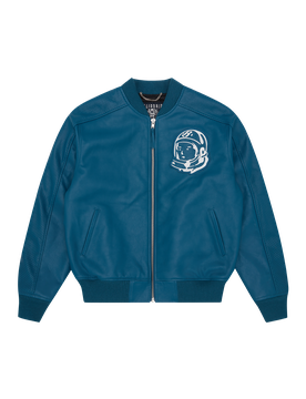 Astro Leather Bomber Jacket - Teal