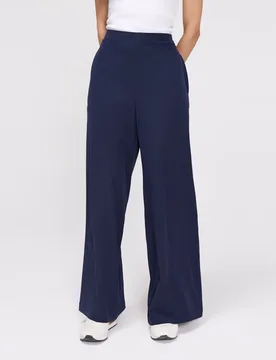 Elasticated Waist Wide Leg Trousers Navy female - Finery London - FashionsVida