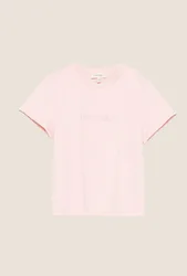 T-shirt con logo ricamato bambina rosa