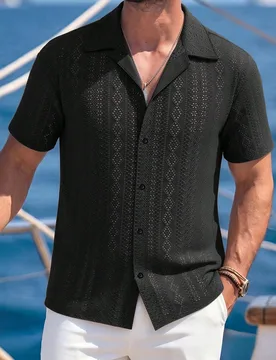 Camisa de manga corta casual para hombre maduro - Shein - FashionsVida