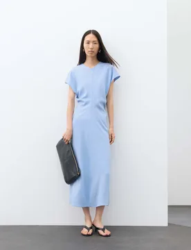 V-Neck Midi Waisted Dress True Blue female - Autograph - FashionsVida