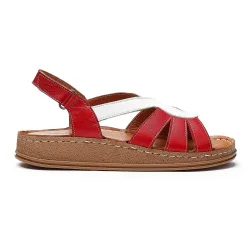 Women's Wide Fit 'Aylin' Sandals in Red Size: 6 - Red - Size: 6