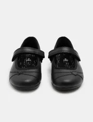 Kids' Heart Ballet Leather School Shoes (8 Small - 2 Large) Black Female
