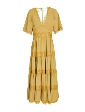 Vestido largo Mujer Mostaza 36 Mujer