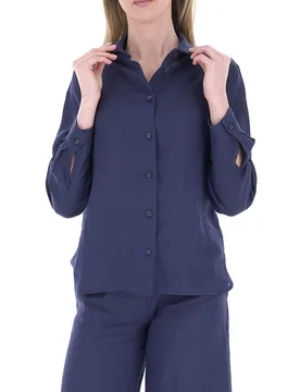 Camicia in lino BLU NAVY 44 - 2 LINKS - FashionsVida