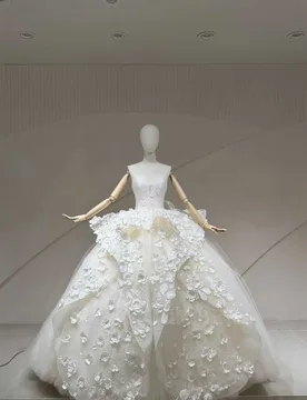 Customized Exquisite Modest Strapless Women's Wedding Dresses Fashionable Bride Gowns Princess Ruffles vestidos de novia boda - Aliexpress - FashionsVida