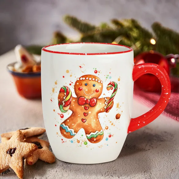 Tasse Lebkuchenfigur aus Keramik - Wurm - FashionsVida