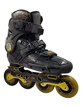 Patins En Ligne Freeskate 4x80 Angel High Carbon Black / Yellow EU 42 Homme