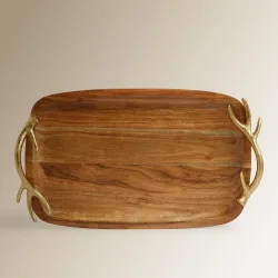 Bandeja rectangular con asas Lamira